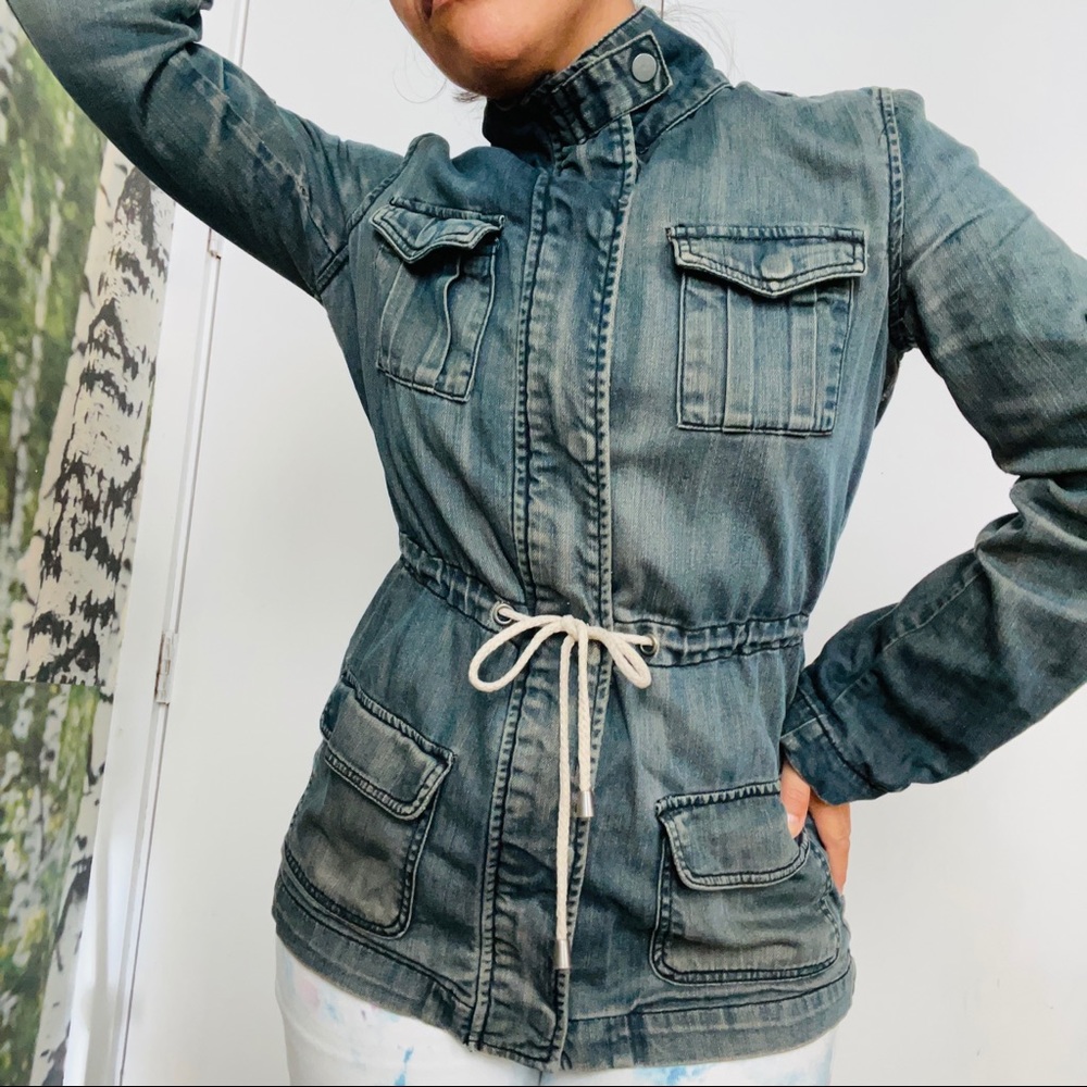 Snap & Tie Denim Jacket Size Small